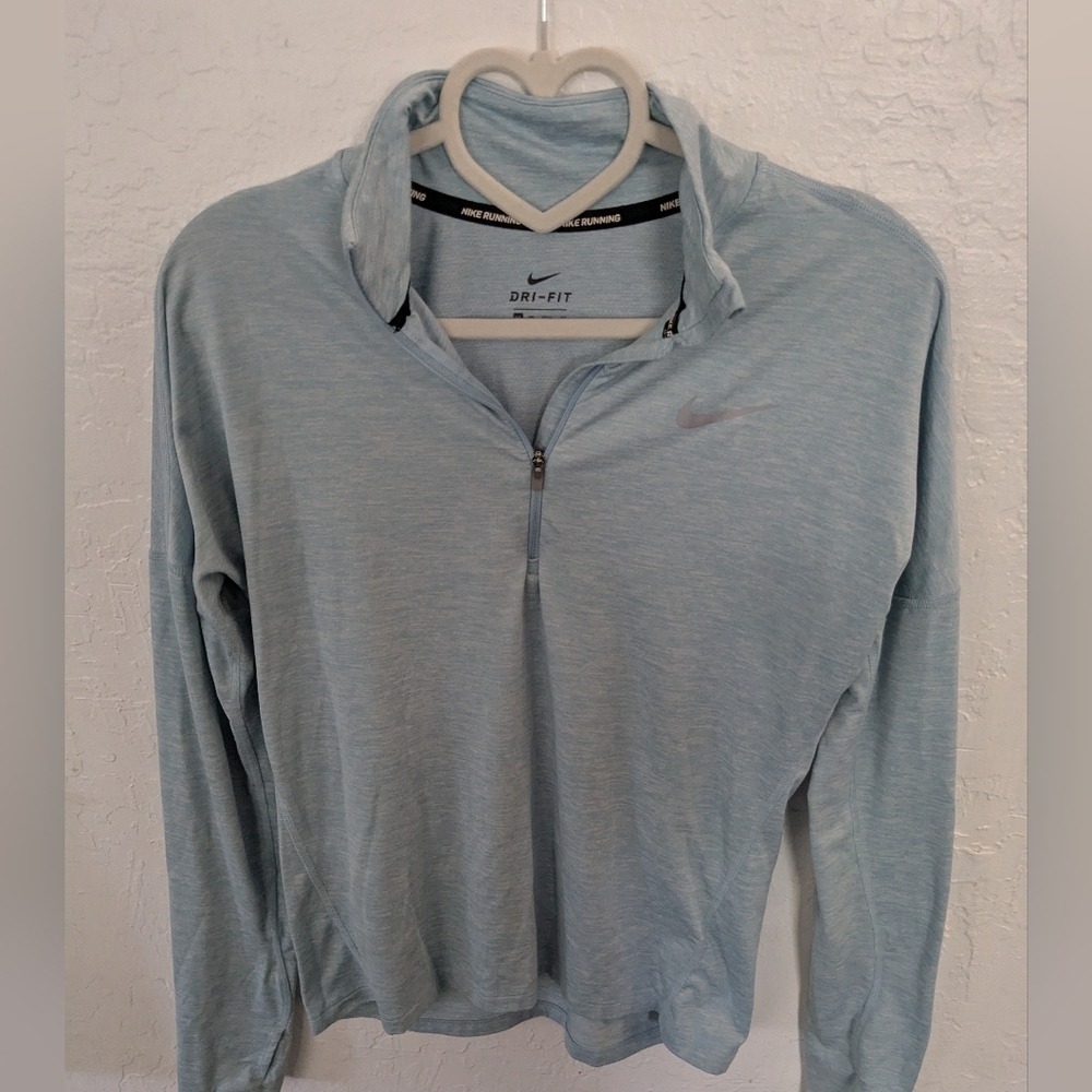 Nike Dri-FIT 1/2 Zip Running Pullover – Light Blue